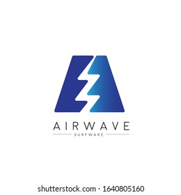 Logo A letter modern and lightning