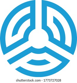 letra de logotipo vectorial moderno ccp abstracto