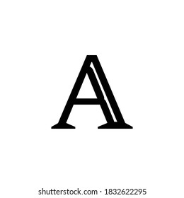 Letra de logotipo A Monograma en forma de contorno.