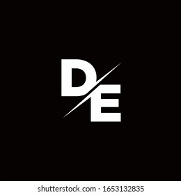 Logo Letter Monogram Slash with Modern logo designs template on Black Color and White background