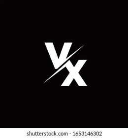 Logo Letter Monogram Slash mit Vorlage für moderne Logo-Designs auf schwarz-weißem Hintergrund
