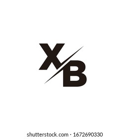 Logotipo Carta Monograma con diseño de logotipo moderno en color negro y fondo blanco, letra x, letra b