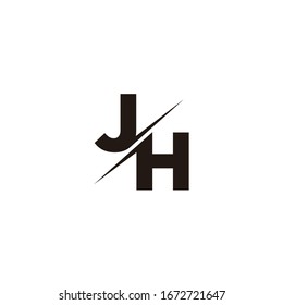 Logo Letter Monogram Slash with Modern logo designs template on Black Color and White background