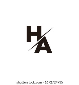 Logo Letter Monogram Slash with Modern logo designs template on Black Color and White background