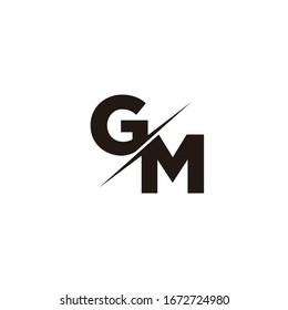 Logo Letter Monogram Slash with Modern logo designs template on Black Color and White background