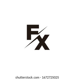 Logo Letter Monogram Slash with Modern logo designs template on Black Color and White background