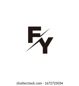 Logo Letter Monogram Slash with Modern logo designs template on Black Color and White background