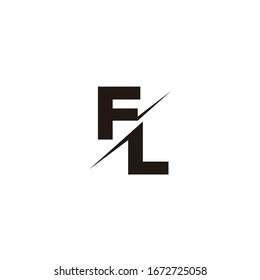 Logo Letter Monogram Slash with Modern logo designs template on Black Color and White background
