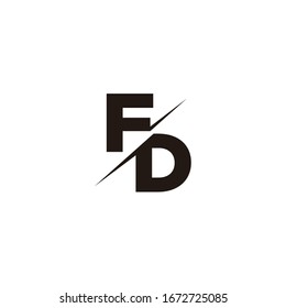 Logo Letter Monogram Slash mit Vorlage für moderne Logo-Designs auf schwarz-weißem Hintergrund