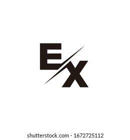 Logo Letter Monogram Slash with Modern logo designs template on Black Color and White background