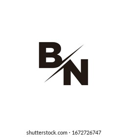 Logo Letter Monogram Slash with Modern logo designs template on Black Color and White background