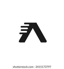 Logo letter a move or motion with blank background
