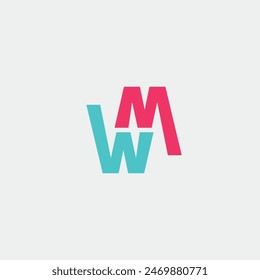 Logo letter MW or WM unique design minimalist with blank background