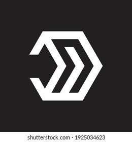 logo letter N abstract hexagon