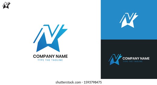 Logo Letter N - All elements on this template are editable with vector software.
