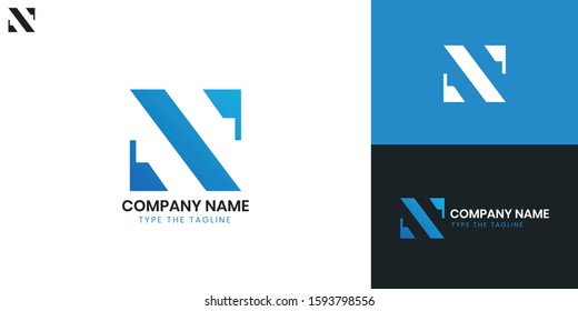Logo Letter N - All elements on this template are editable with vector software.