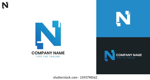 Logo Letter N - All elements on this template are editable with vector software.