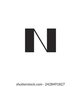Logo letter N capital with blank background