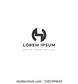 Logo Letter N Circle, Simple Design Vector Eps 10.