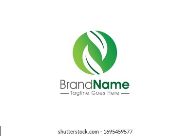 Logo Letter N circular leaf. Natural Environment logo concept