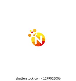 logo letter of n with colourful sense
