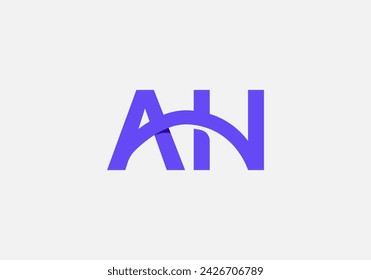 Logo letter A and N connected with bridge shape, logo minimalist, modern, simple, typography, editable color