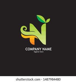 
logo letter N with creative and colorful