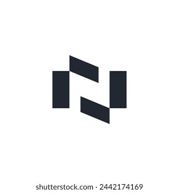 Logo letter N design template element with blank background