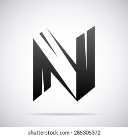 Logo for letter N. Design template