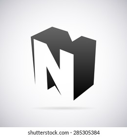 Logo for letter N. Design template