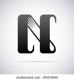 Logo for letter N. Design template