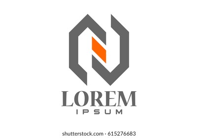 logo letter n flat ribbon