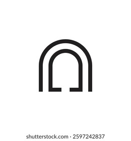 Logo letter N hallway unique design with blank background