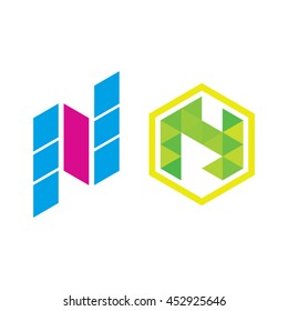 Logo letter n icon typography font
