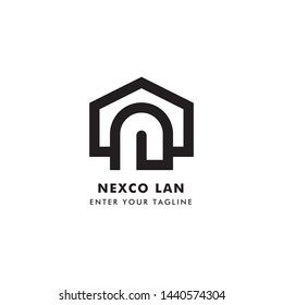 Logo Letter N, L Design, Concept Logo Letter N, L And Icon Door. Logo Vector EPS 10.