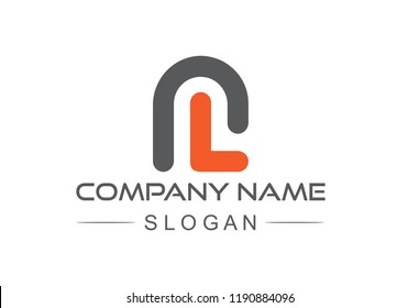 logo letter n and l flat line