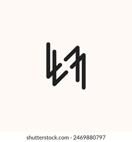 Logo letter N line stroke unique design with blank background