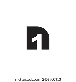 Logo letter N lowercase one with blank background