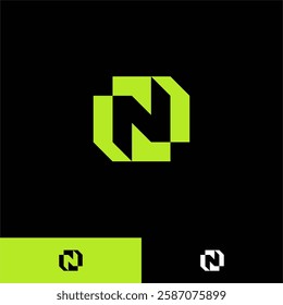 LOGO LETTER N MODERN NEGATIVE SPACE LOGO DESIGN TEMPLATE.