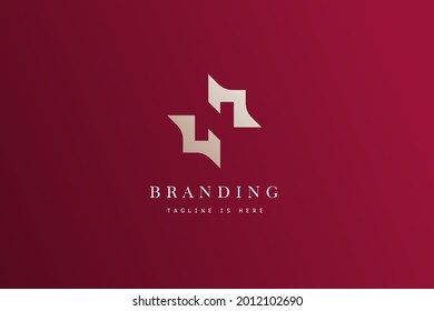 logo letter N negative space and crown, star icon inside in double crown.
