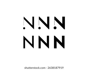 Logo letter N, new font alphabet, set of six different thicknesses (regular, bold, thick) for your brand name design, vector illustration 10 EPS