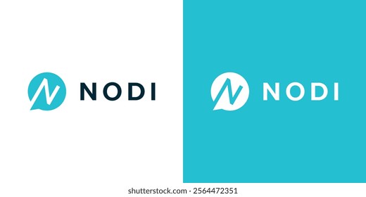 Logo letter N space negative circle. Simple logo, icon, illustration, symbol, vector.
