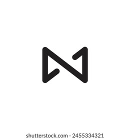 Logo letter N srtoke minimalist infinite with blank background