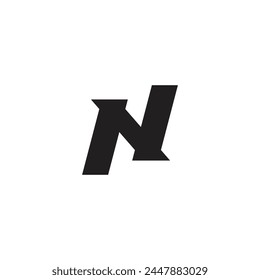 Logo letter N tech design template element
