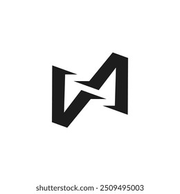Logotipo letra N tecnologia moderna com fundo em branco