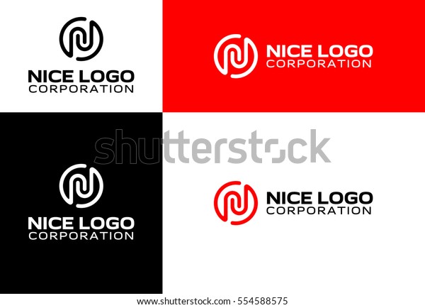 logo with the letter N,\
telecommunications logotype, stamp and icon, circle, and\
ellipse