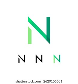 Logo Letter N, trendy modern alphabet font, set of four different letter for your brand name design, vector illustration 10 EPS