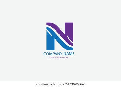 Logo-Buchstabe N und U mit einzigartigen Designs