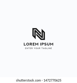 Logo Letter N Unique, Concept Letter N Monogram Icon.