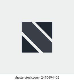 Logo letter N unique design minimalist with blank background